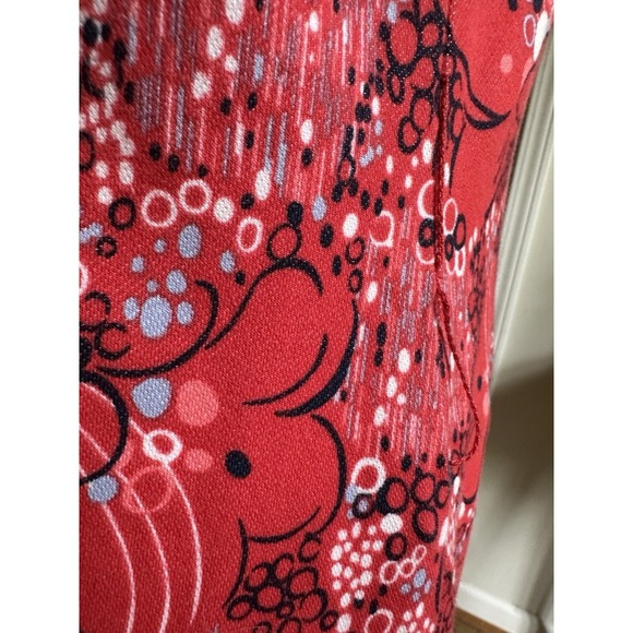 REI Women's Red Floral 3/4 Sleeve Button Front Casual Dress Size M Cotton Blend - Picture 5 of 8